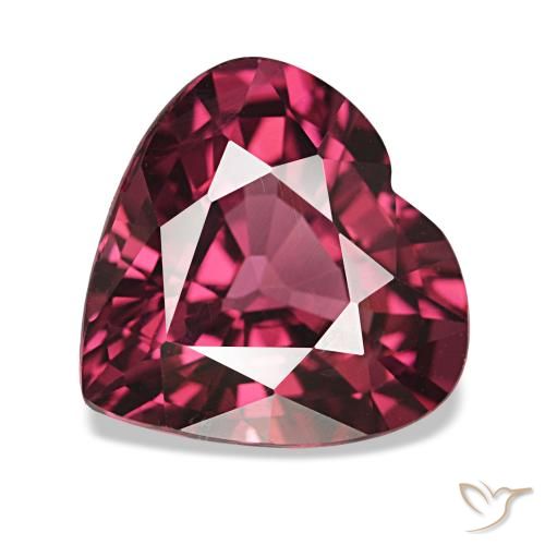 Granada rodolita roxo natural 4,25ct, formato de coração, VVS-VS