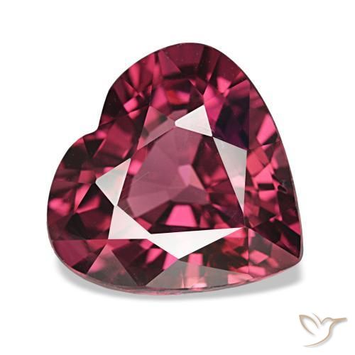Granada rodolita roxo natural 4,25ct, formato de coração, VVS-VS