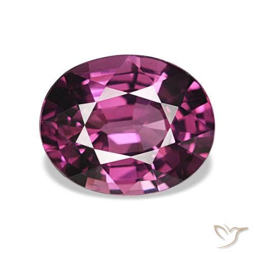 Granada rodolita roxo natural 2,15ct, corte oval, VVS