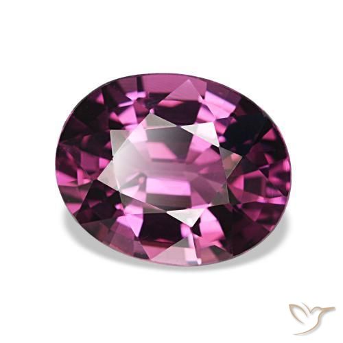 Granada rodolita roxo natural 2,15ct, corte oval, VVS