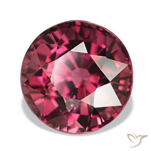 Granada rodolita vermelho natural 5,14ct, corte redondo, VS