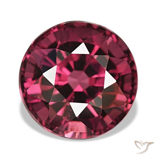 Granada rodolita vermelho natural 5,14ct, corte redondo, VS