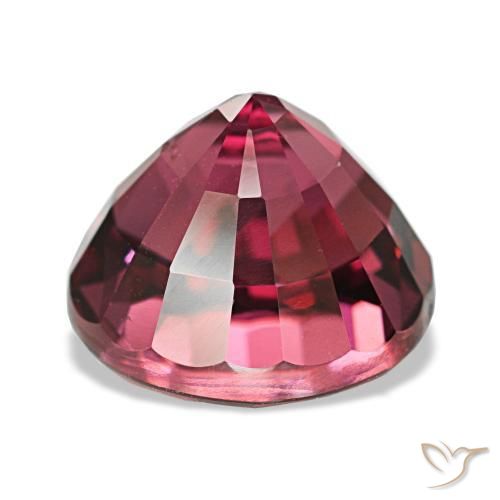 Granada rodolita vermelho natural 5,14ct, corte redondo, VS