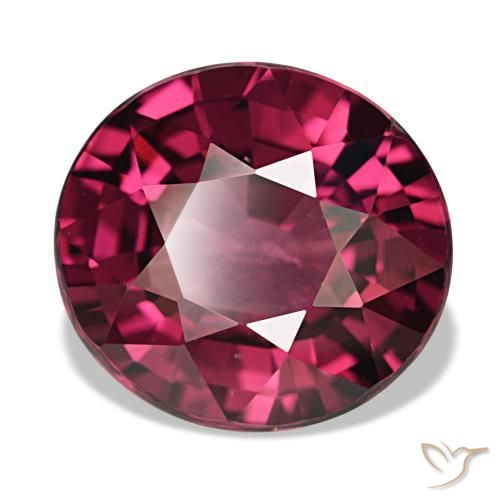 Granada rodolita vermelho natural 5,33ct, corte oval, VVS