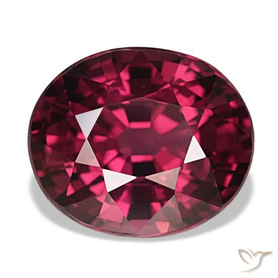 5.27ct vermelho granada rodolita, oval, VVS