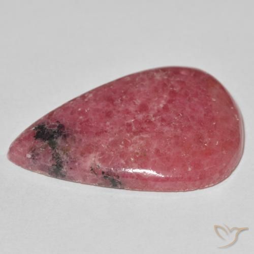 Rodonita Vermelho Natural 32.53ct, Formato de pêra, Opaco