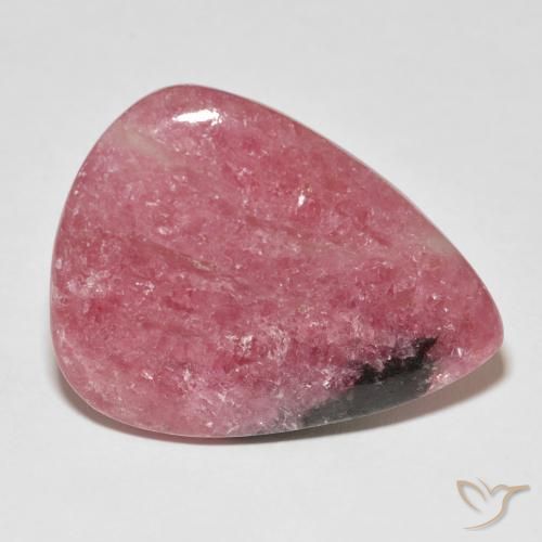 Rodonita Vermelho Natural 32.30ct, Formato de pêra, Opaco