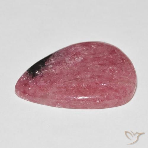 Rodonita Vermelho Natural 32.30ct, Formato de pêra, Opaco