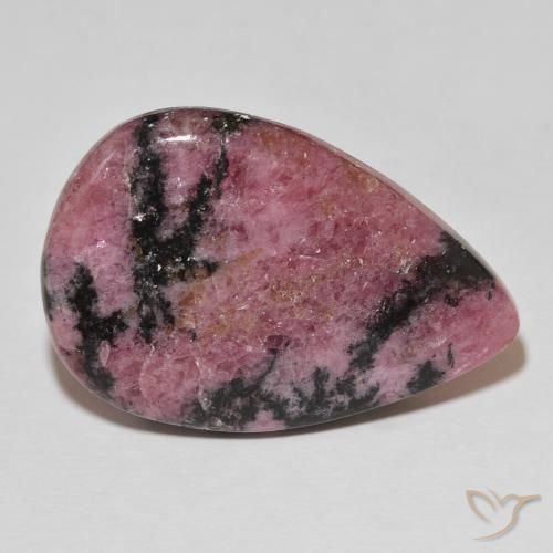 Rodonita Multicolorido Natural 45.92ct, Formato de pêra, Opaco