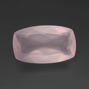 Quartzo rosa rosa natural 11,28ct, almofada cortada, transparente