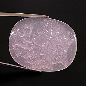 Quartzo rosa rosa natural 87,42ct, transparente, transparente/translúcido