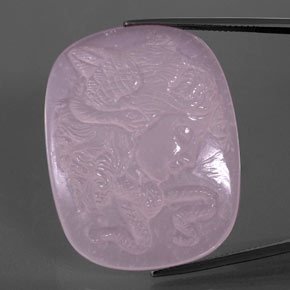 Quartzo rosa rosa natural 79,63ct, forma extravagante, transparente