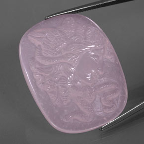 Quartzo rosa rosa natural 79,63ct, forma extravagante, transparente