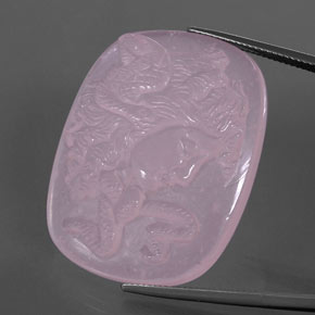 Quartzo rosa rosa natural 79,63ct, forma extravagante, transparente