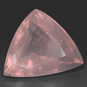Quartzo rosa rosa natural 182,35ct, trillion, transparente