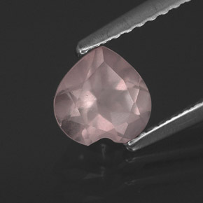 Quartzo rosa rosa natural 0,71ct, transparente, transparente/translúcido