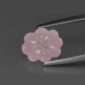 Quartzo rosa rosa natural 3,88ct, corte flor, transparente