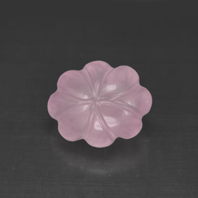 Quartzo rosa rosa natural 3,83ct, corte flor, transparente