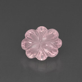 Quartzo rosa rosa natural 6,33ct, corte flor, transparente