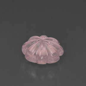 Quartzo rosa rosa natural 6,33ct, corte flor, transparente