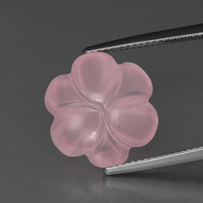 Quartzo rosa rosa natural 9,18ct, corte flor, transparente