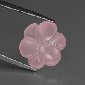 Quartzo rosa rosa natural 9,18ct, corte flor, transparente