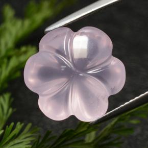 Quartzo rosa rosa natural 9,53ct, corte flor, transparente