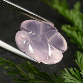 Quartzo rosa rosa natural 9,53ct, corte flor, transparente