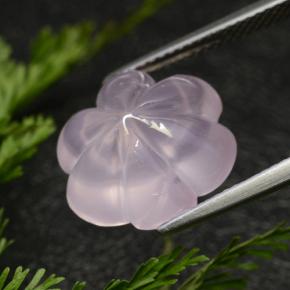Quartzo rosa rosa natural 9,53ct, corte flor, transparente