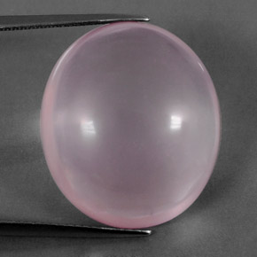 Quartzo rosa rosa natural 35,78ct, corte oval, transparente