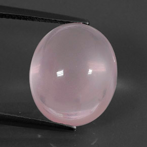 Quartzo rosa rosa natural 8,60ct, corte oval, transparente