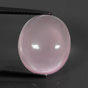 Quartzo rosa rosa natural 7,43ct, corte oval, transparente