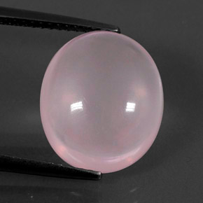 Quartzo rosa rosa natural 7,22ct, corte oval, transparente