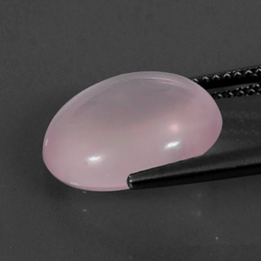Quartzo rosa rosa natural 7,22ct, corte oval, transparente