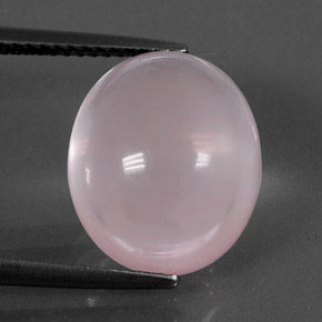 Quartzo rosa rosa natural 9,85ct, corte oval, transparente
