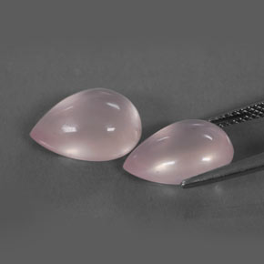 Pedras preciosas de quartzo rosa rosa natural de  ct, formato de pêra, transparente