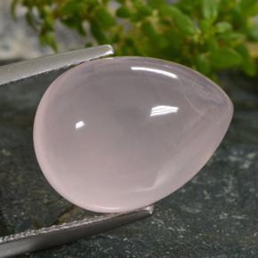 Quartzo rosa rosa natural 13,35ct, formato de pêra, translúcido