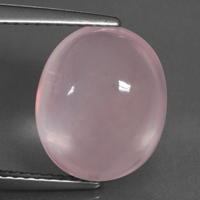 Quartzo rosa rosa natural 6,10ct, corte oval, transparente