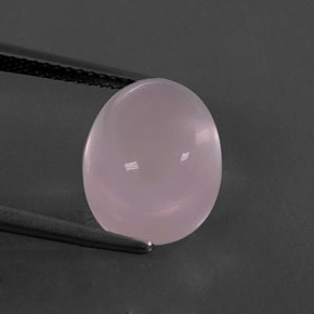 Quartzo rosa rosa natural 7,42ct, corte oval, transparente