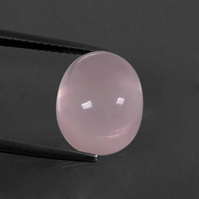 Quartzo rosa rosa natural 6,41ct, corte oval, transparente