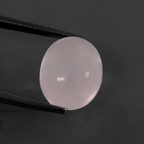 Quartzo rosa rosa natural 5,50ct, corte oval, transparente