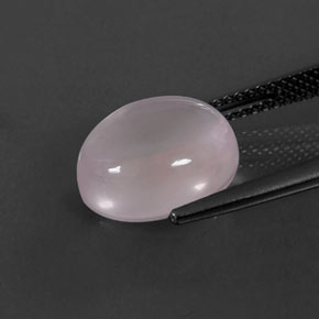 Quartzo rosa rosa natural 5,89ct, corte oval, transparente