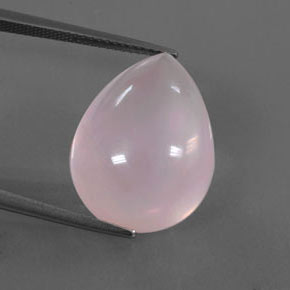 Quartzo rosa rosa natural 17,53ct, formato de pêra, transparente