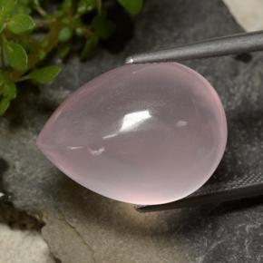 Quartzo rosa rosa natural 23,27ct, formato de pêra, transparente