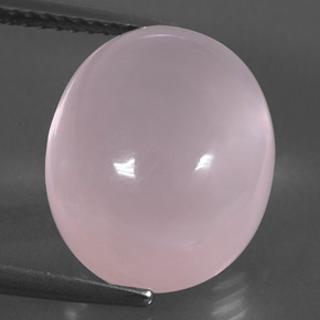 Quartzo rosa rosa natural 11,75ct, corte oval, transparente