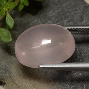 Quartzo rosa rosa natural 13,32ct, corte oval, transparente