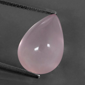 Quartzo rosa rosa natural 5,27ct, formato de pêra, transparente