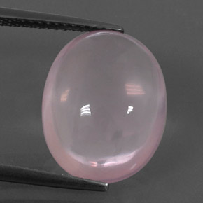 Quartzo rosa rosa natural 10,34ct, corte oval, transparente