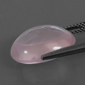 Quartzo rosa rosa natural 10,34ct, corte oval, transparente