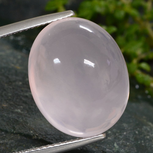 Quartzo rosa rosa natural 16,25ct, corte oval, translúcido